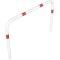 Hoop of steel tube |  60 x 2,5 mm | without cross bar | for casting in concrete | total width: 1500 mm | total height: 1000 mm | hot-dip galvanized and white coatedwith red reflecting stripes
